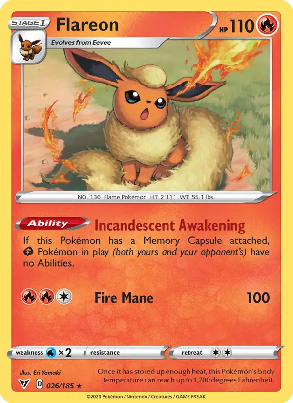 Flareon, Pokémon card