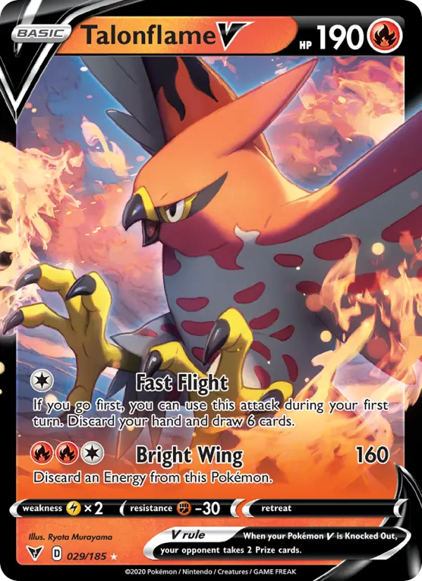 Talonflame V, Pokémon card