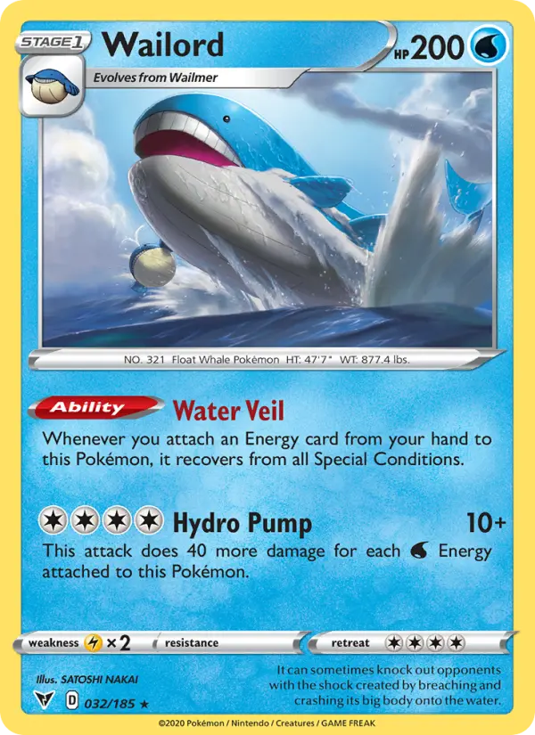 Wailord, Pokémon card