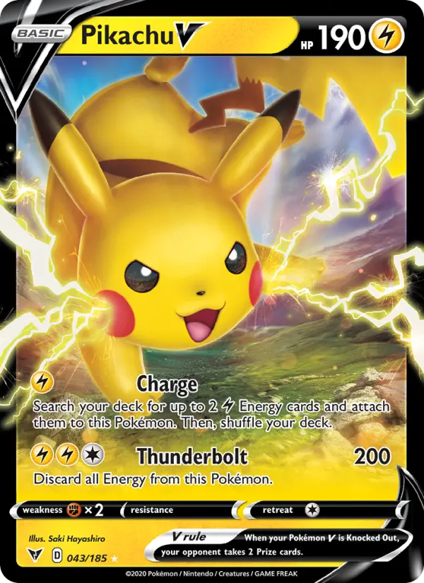Pikachu V, Pokémon card
