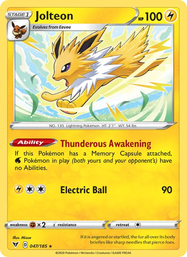 Jolteon, Pokémon card