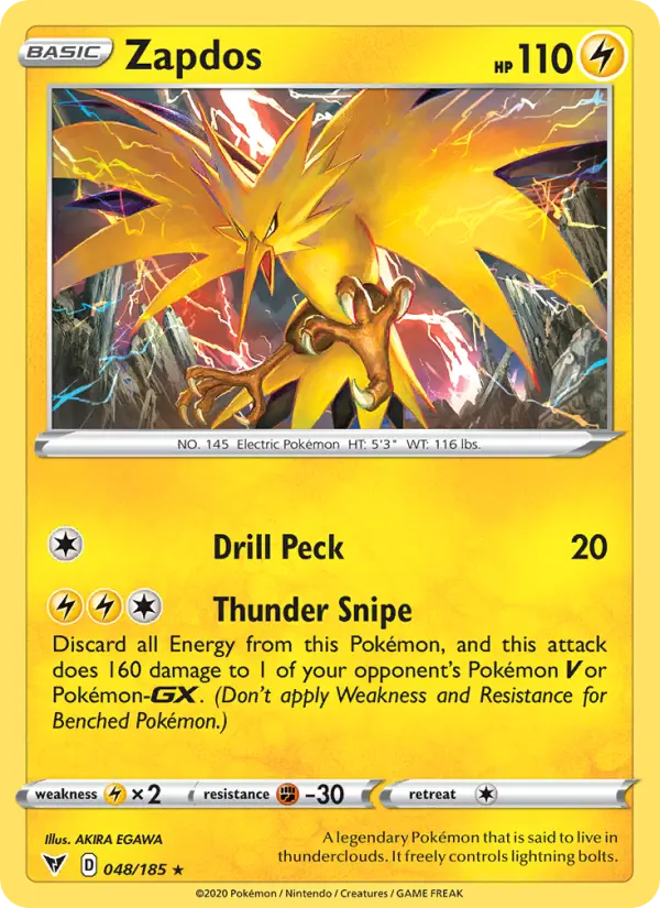 Zapdos, Pokémon card