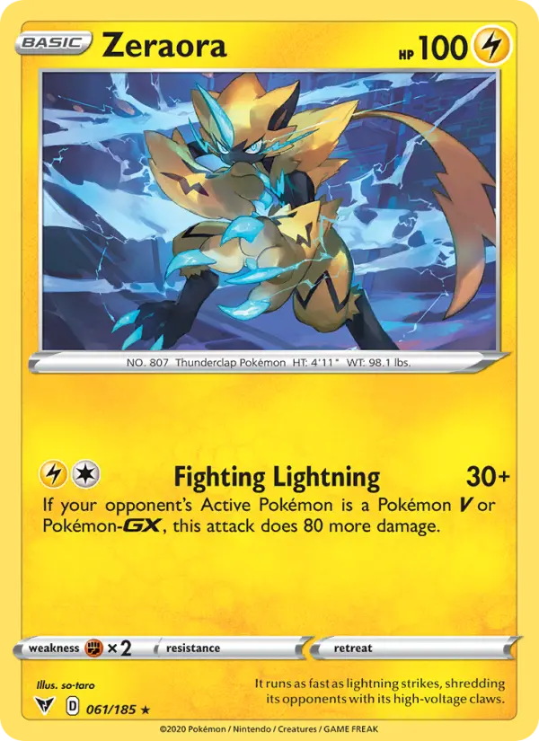Zeraora, Pokémon card