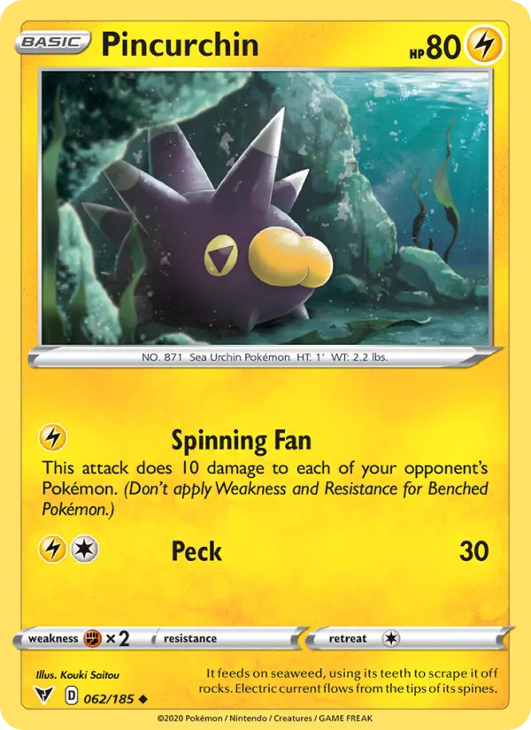 Pincurchin, Pokémon card