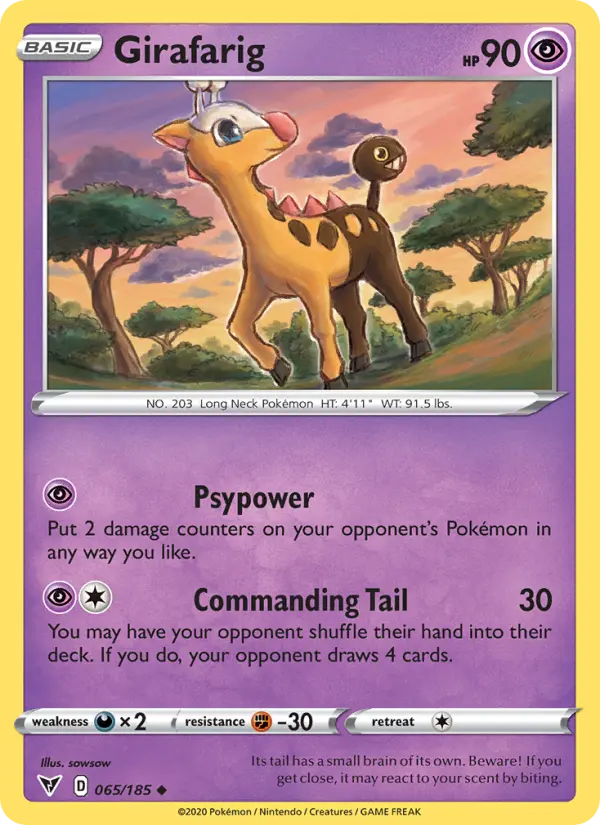 Girafarig, Pokémon card