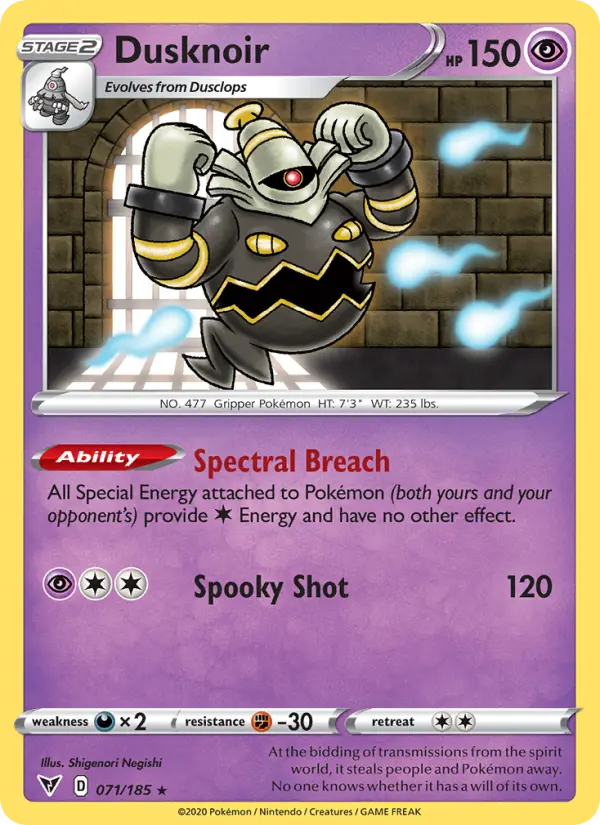 Dusknoir, Pokémon card