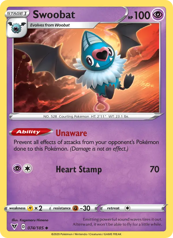 Swoobat, Pokémon card