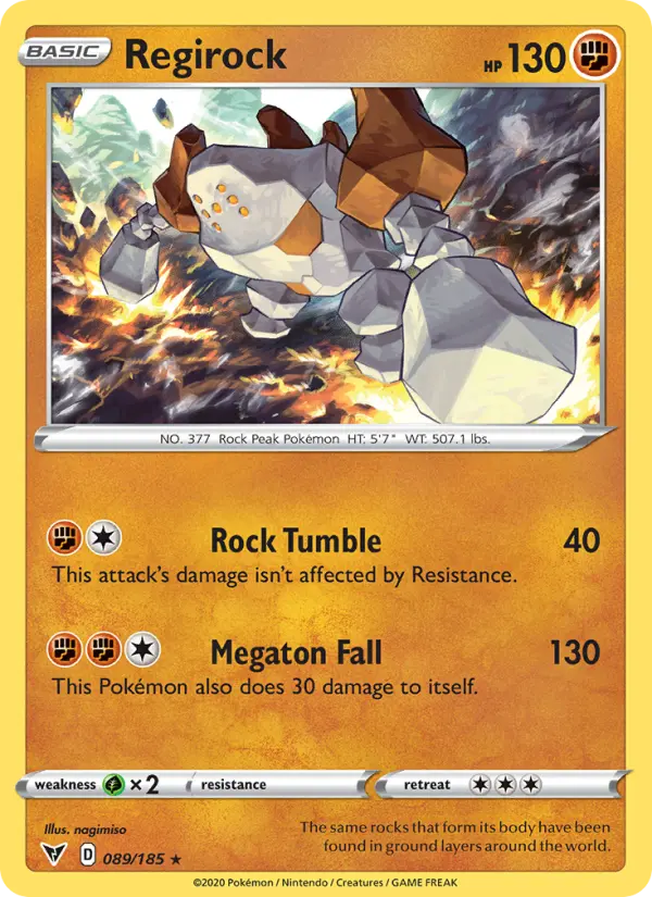 Regirock, Pokémon card