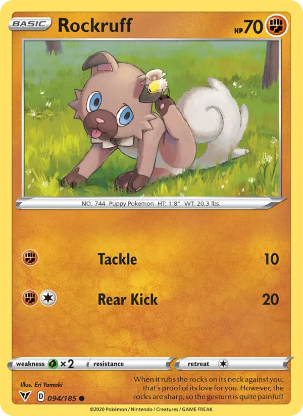 Rockruff, Pokémon card