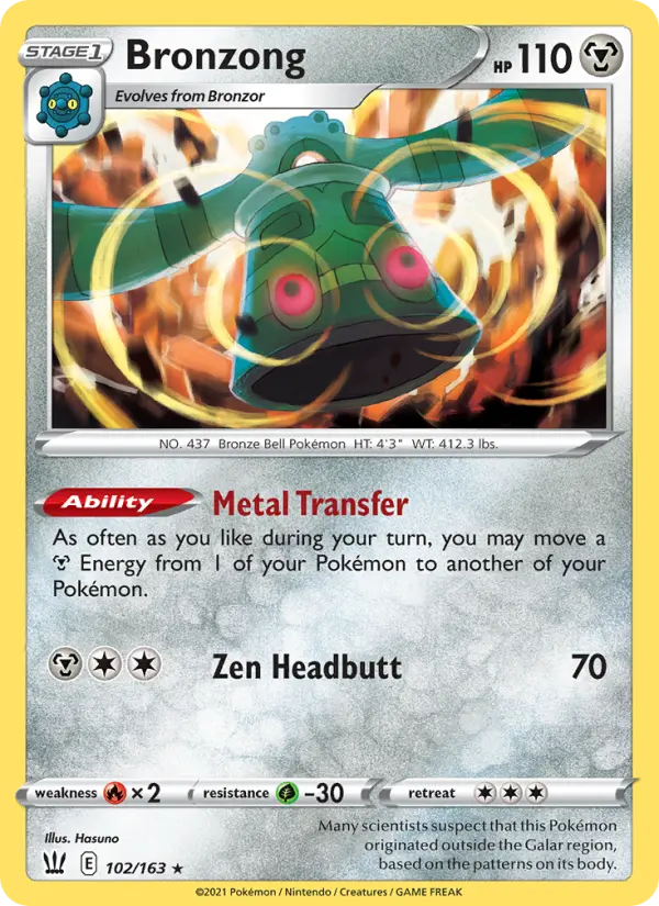 Bronzong, Pokémon card