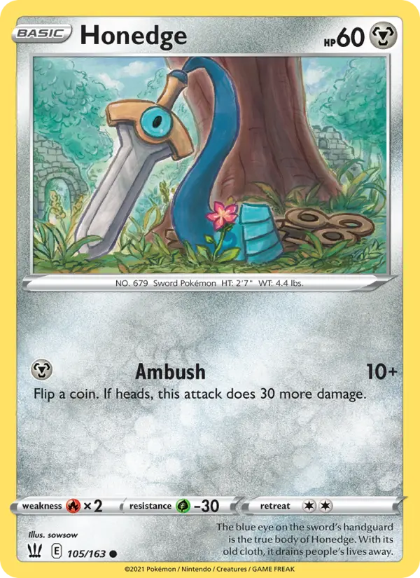 Honedge, Pokémon card