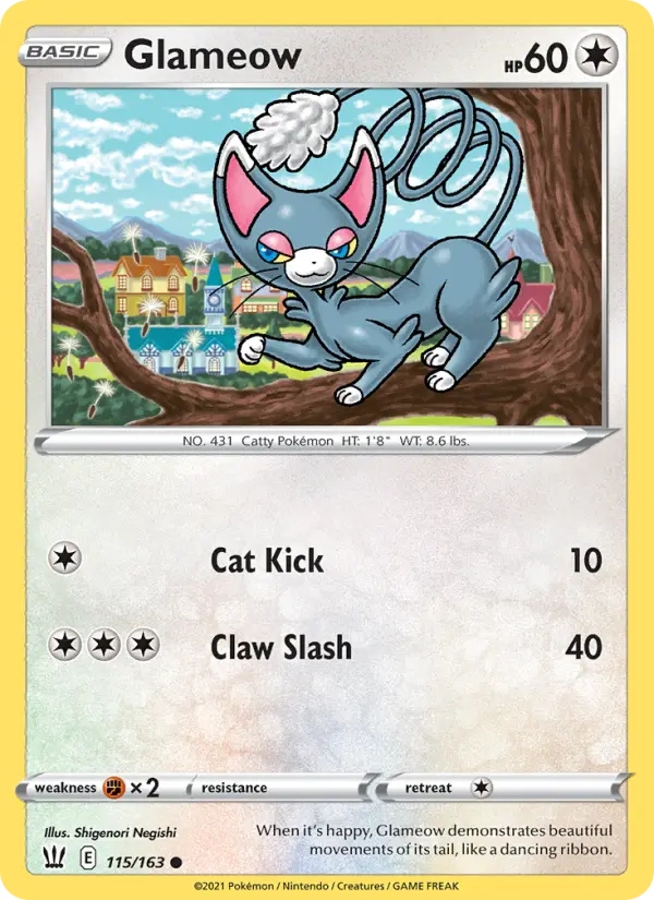 Glameow, Pokémon card