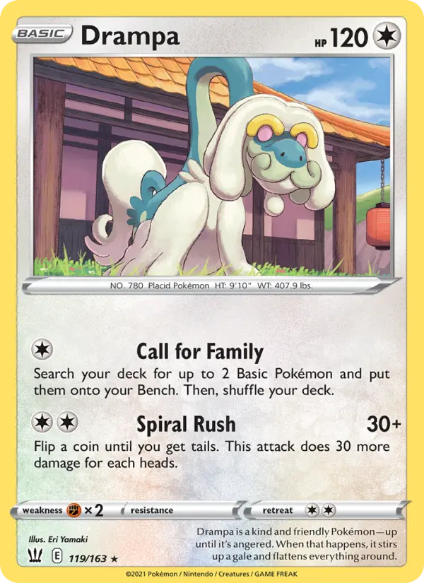 Drampa, Pokémon card
