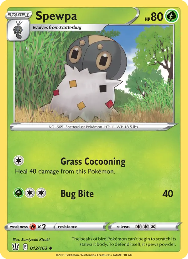 Spewpa, Pokémon card