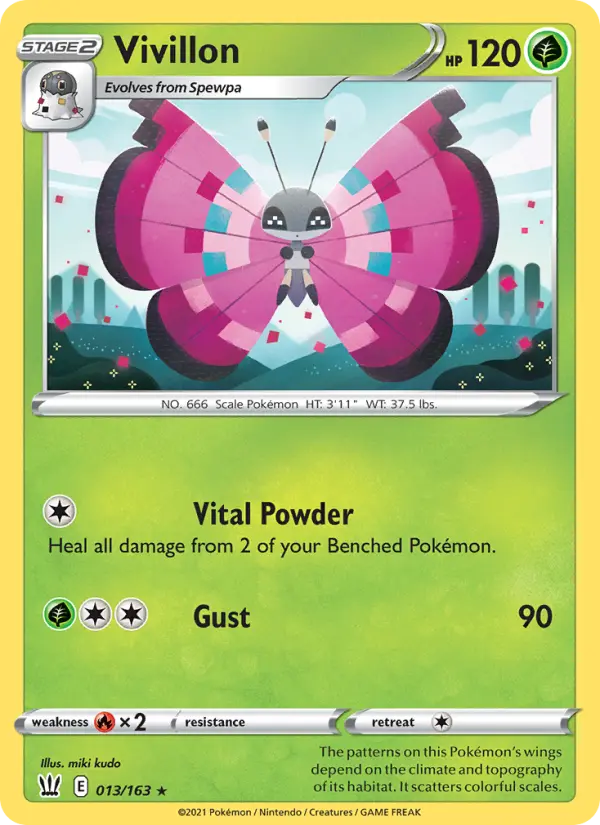 Vivillon, Pokémon card