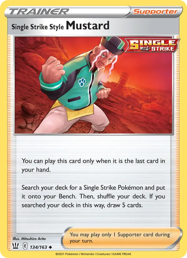 Single Strike Style Mustard, Pokémon card