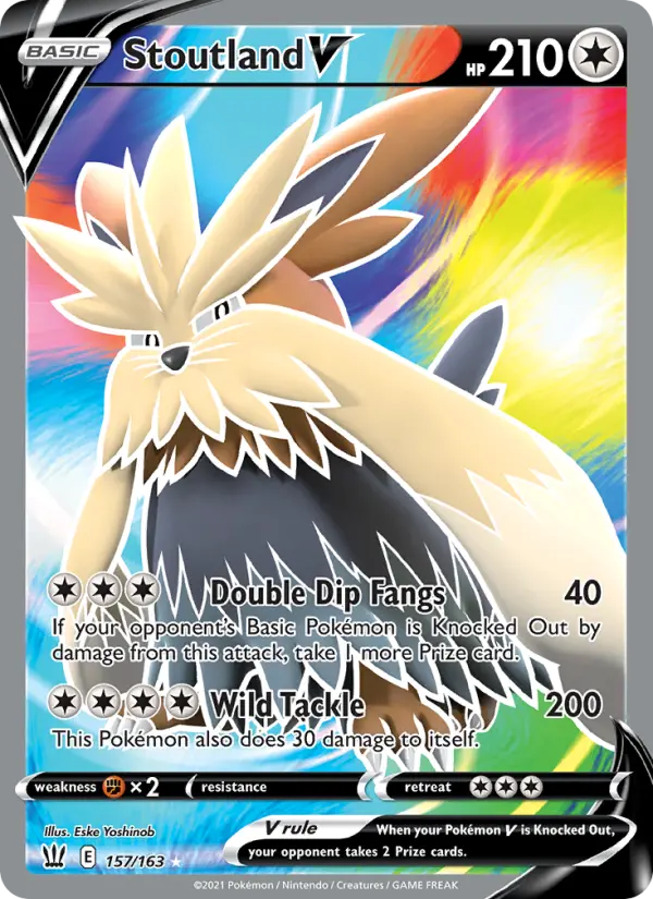 Stoutland V, Pokémon card