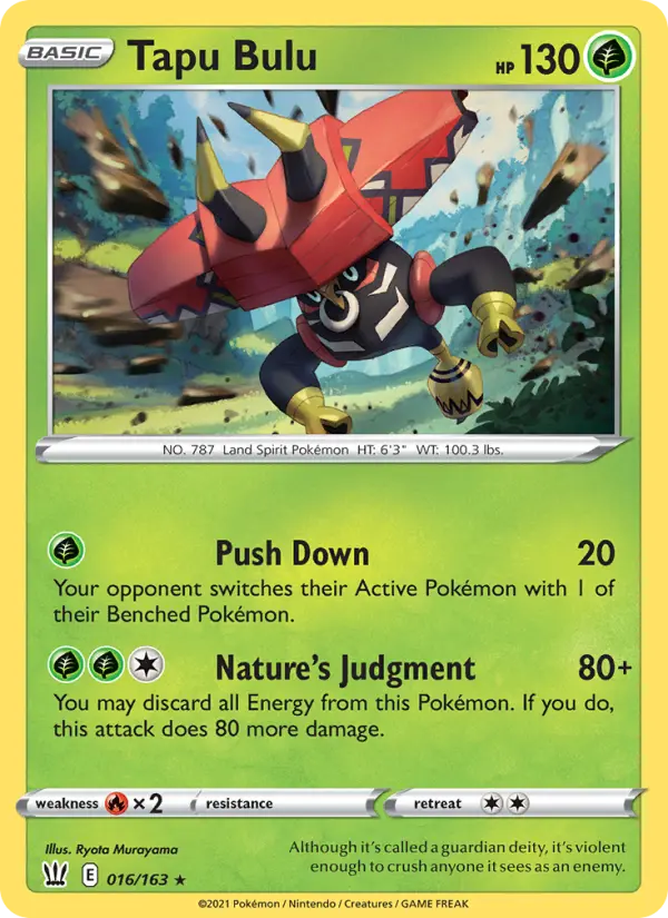 Tapu Bulu, Pokémon card