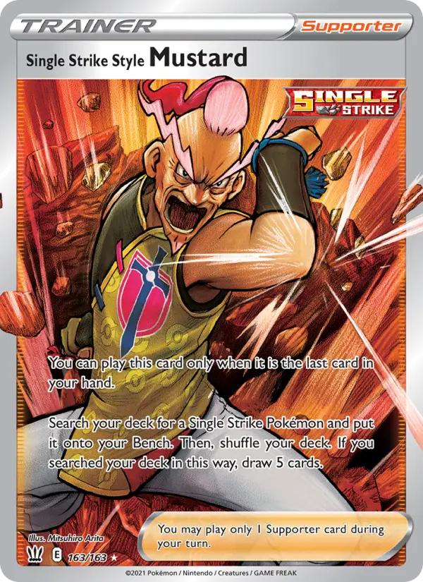Single Strike Style Mustard, Pokémon card