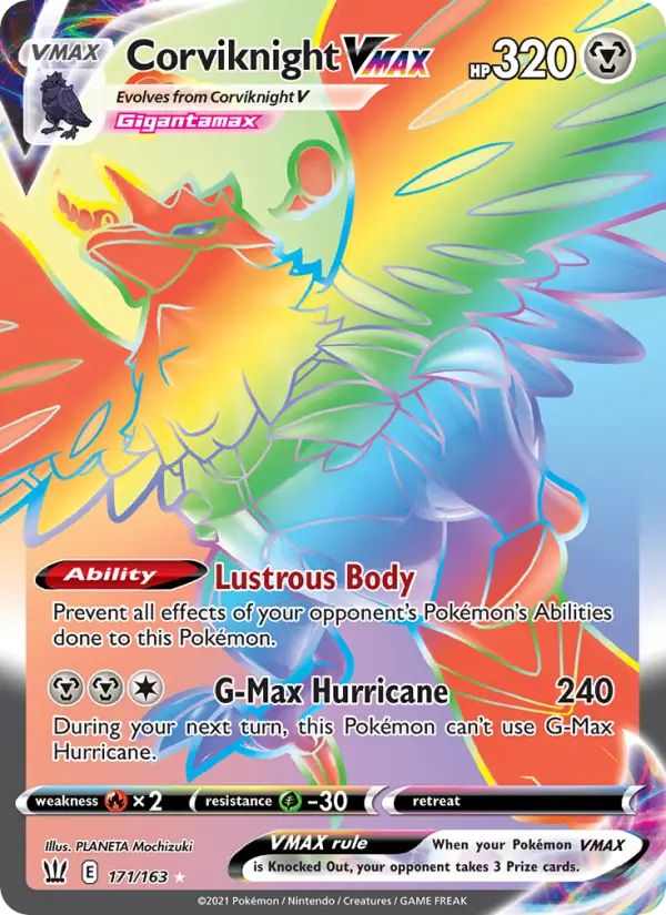 Corviknight VMAX, Pokémon card