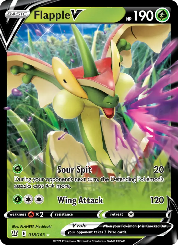 Flapple V, Pokémon card