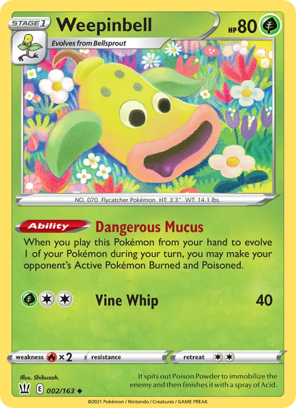 Weepinbell, Pokémon card