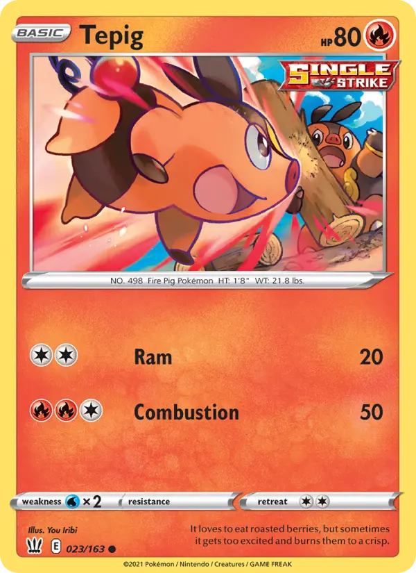 Tepig, Pokémon card