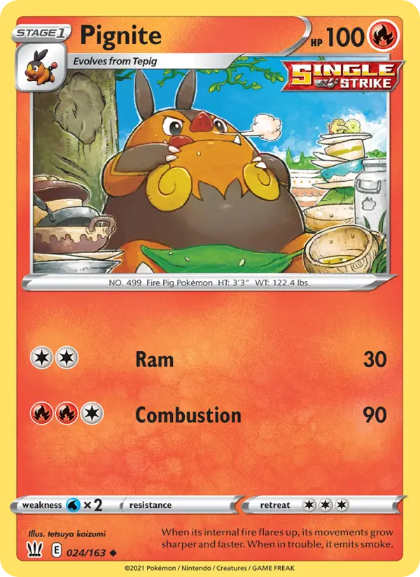 Pignite, Pokémon card