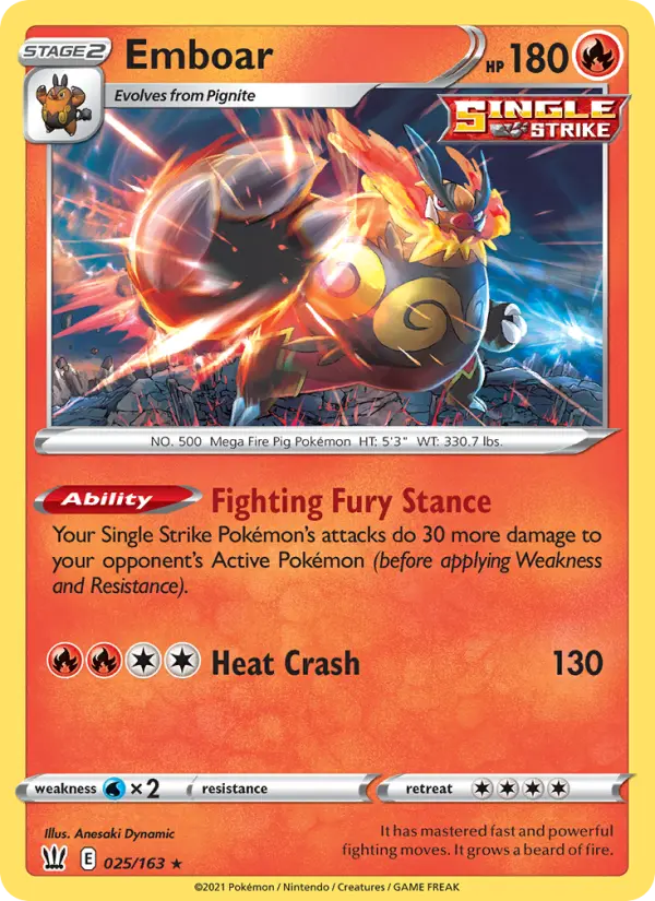 Emboar, Pokémon card