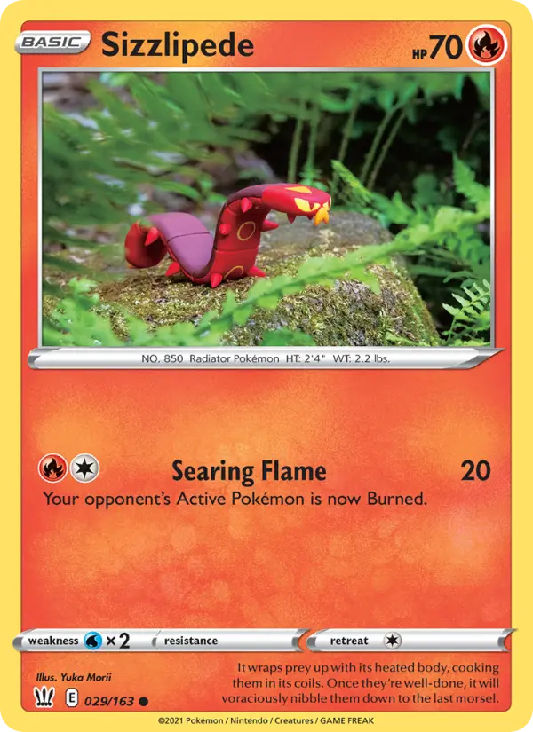 Sizzlipede, Pokémon card