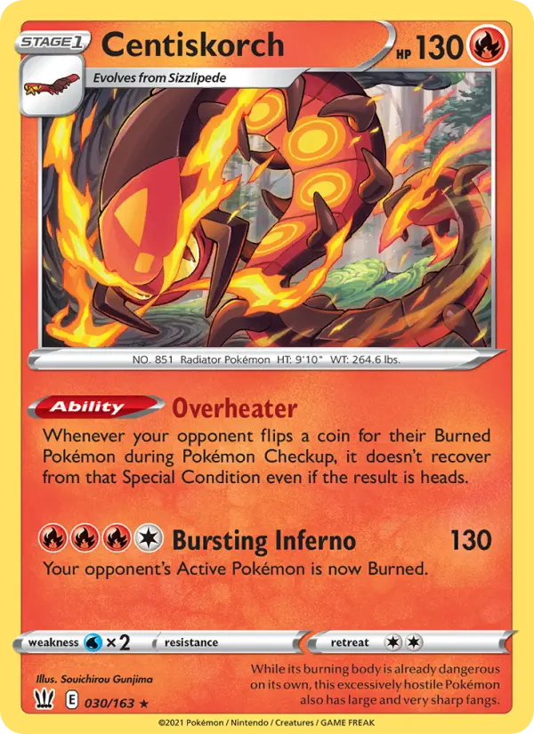 Centiskorch, Pokémon card
