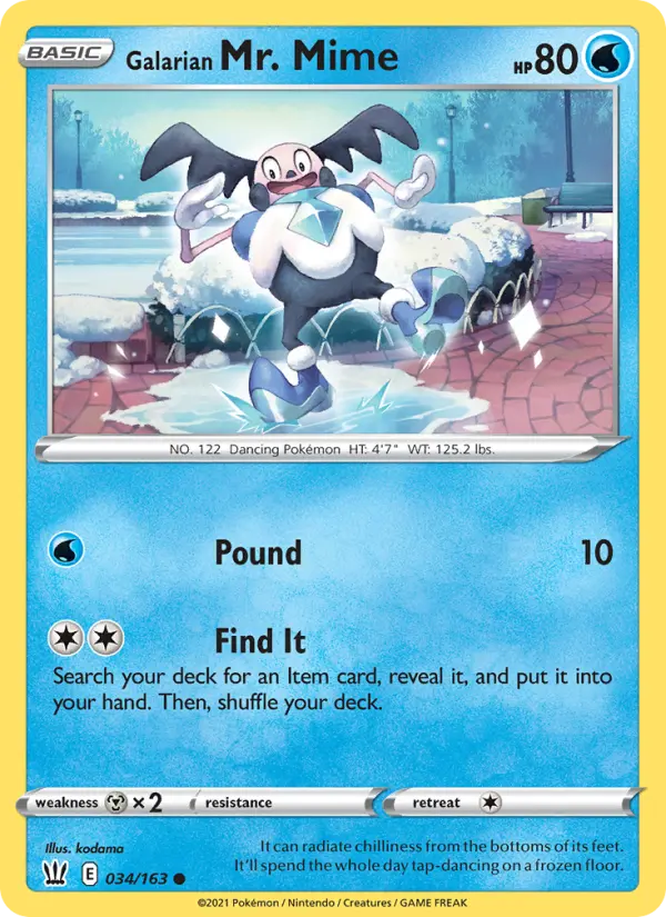 Galarian Mr. Mime, Pokémon card