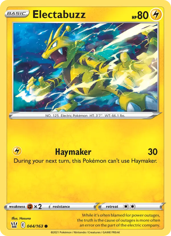 Electabuzz, Pokémon card