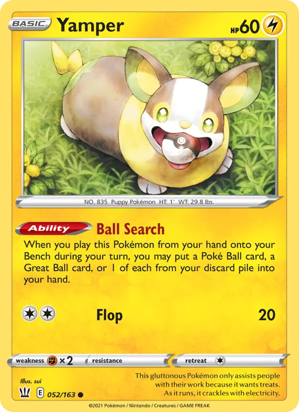 Yamper, Pokémon card