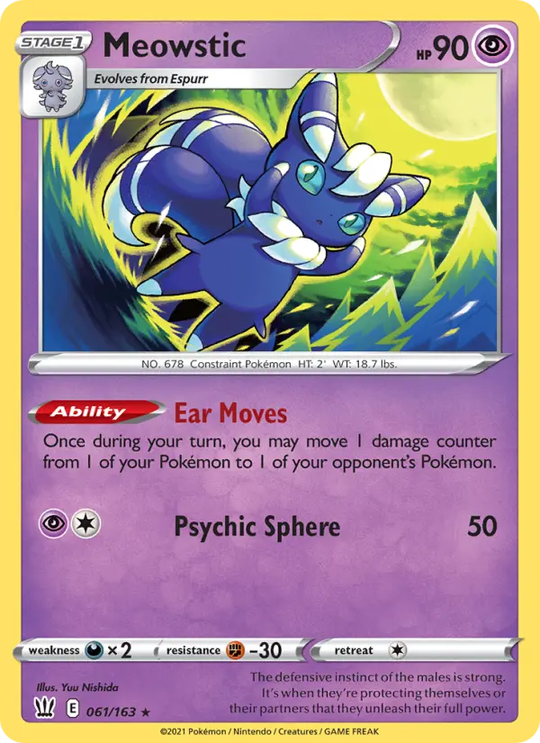 Meowstic, Pokémon card