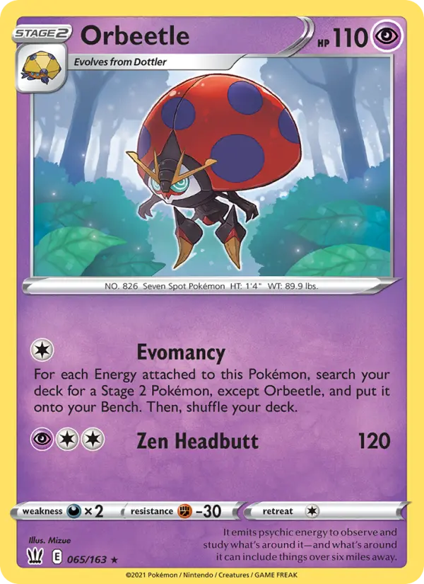 Orbeetle, Pokémon card