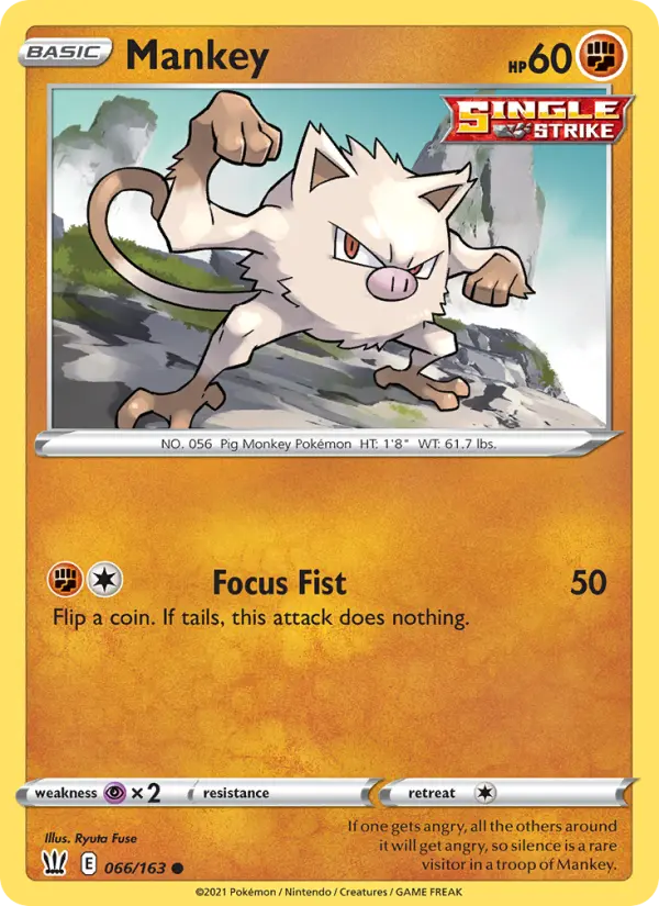 Mankey, Pokémon card