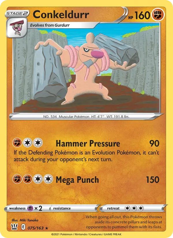Conkeldurr, Pokémon card