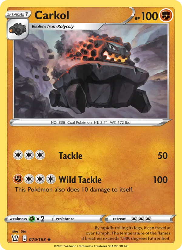 Carkol, Pokémon card