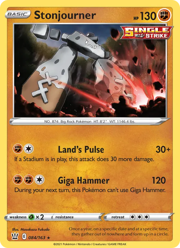 Stonjourner, Pokémon card