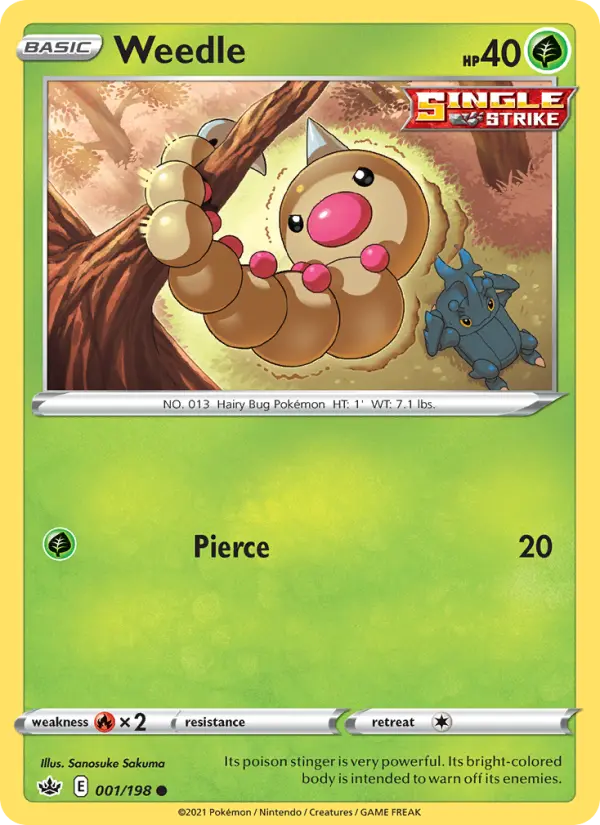 Weedle, Pokémon card