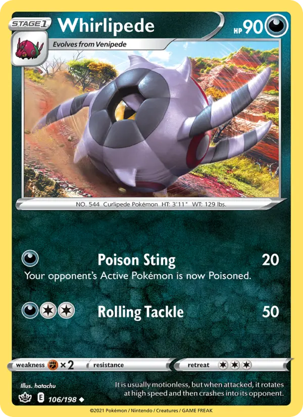 Whirlipede, Pokémon card