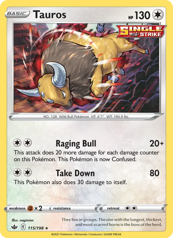 Tauros, Pokémon card