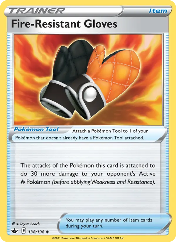 Fire-Resistant Gloves, Pokémon card