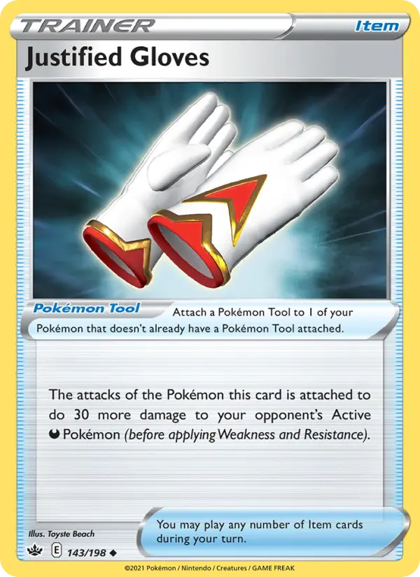 Justified Gloves, Pokémon card