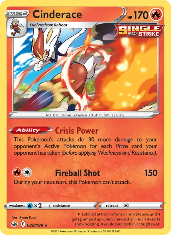 Cinderace, Pokémon card