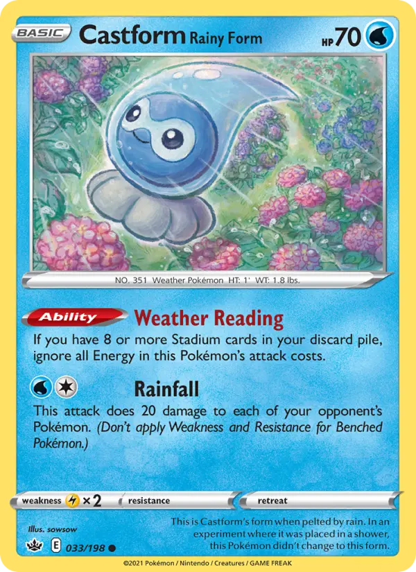 Castform Rainy Form, Pokémon card