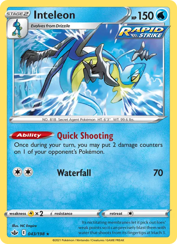 Inteleon, Pokémon card