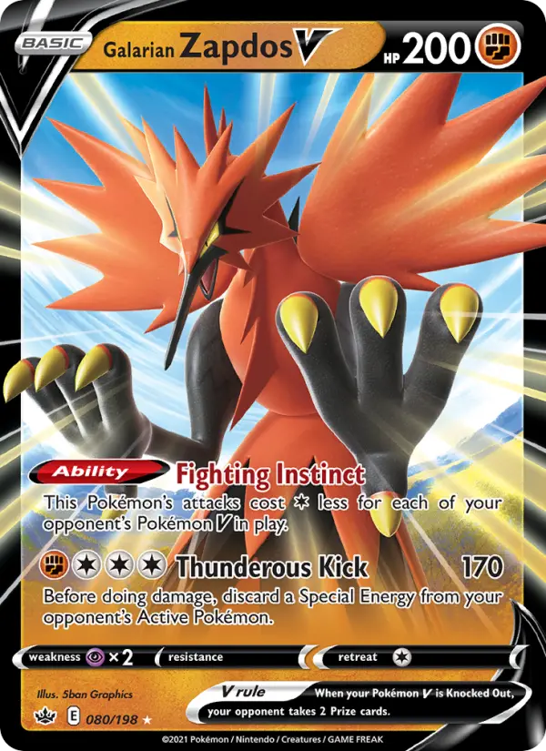Galarian Zapdos V, Pokémon card