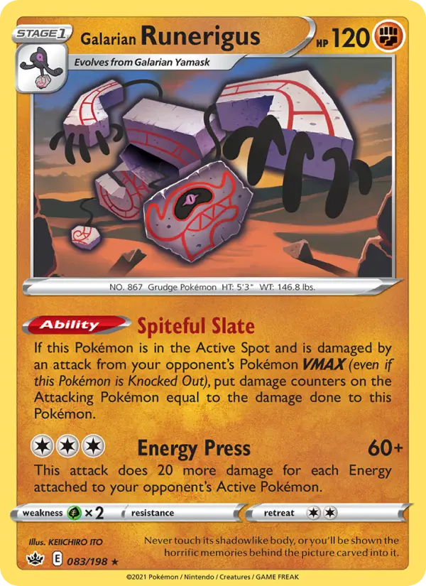 Galarian Runerigus, Pokémon card